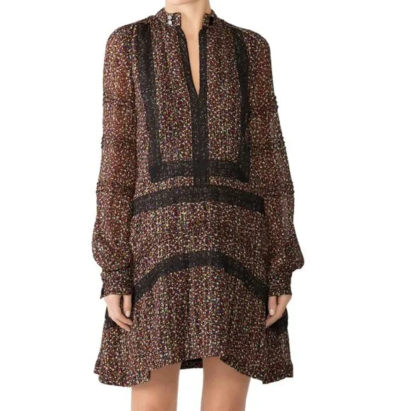 Derek Lam 10 Crosby Floral Long Sleeve Shift Dress - Picture 2 of 9